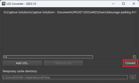 Conversion fichier dans LGS Converter