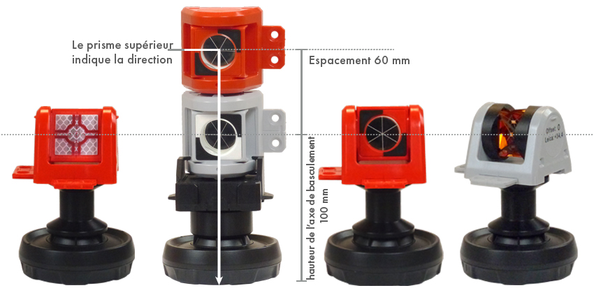 Mini Prism Ø 25,4 mm can be rotated and tilted + magnetic, silver coating